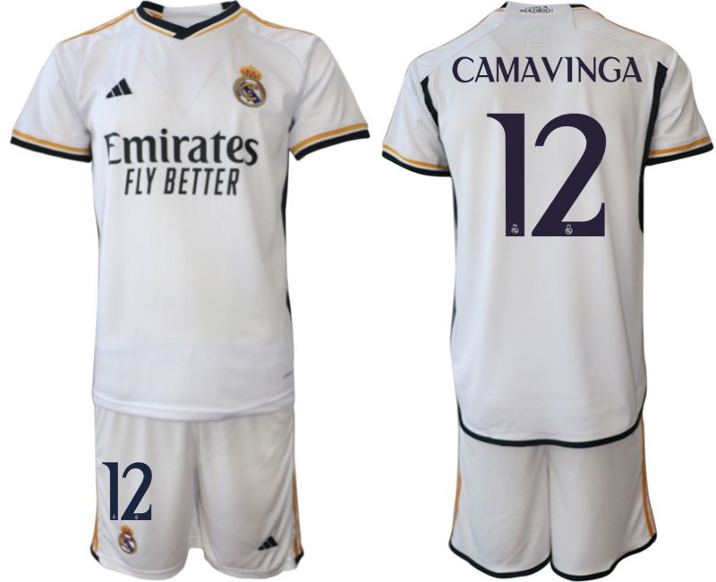 Men 2023-2024 Club Real Madrid home white #12 Soccer Jersey->youth soccer jersey->Youth Jersey